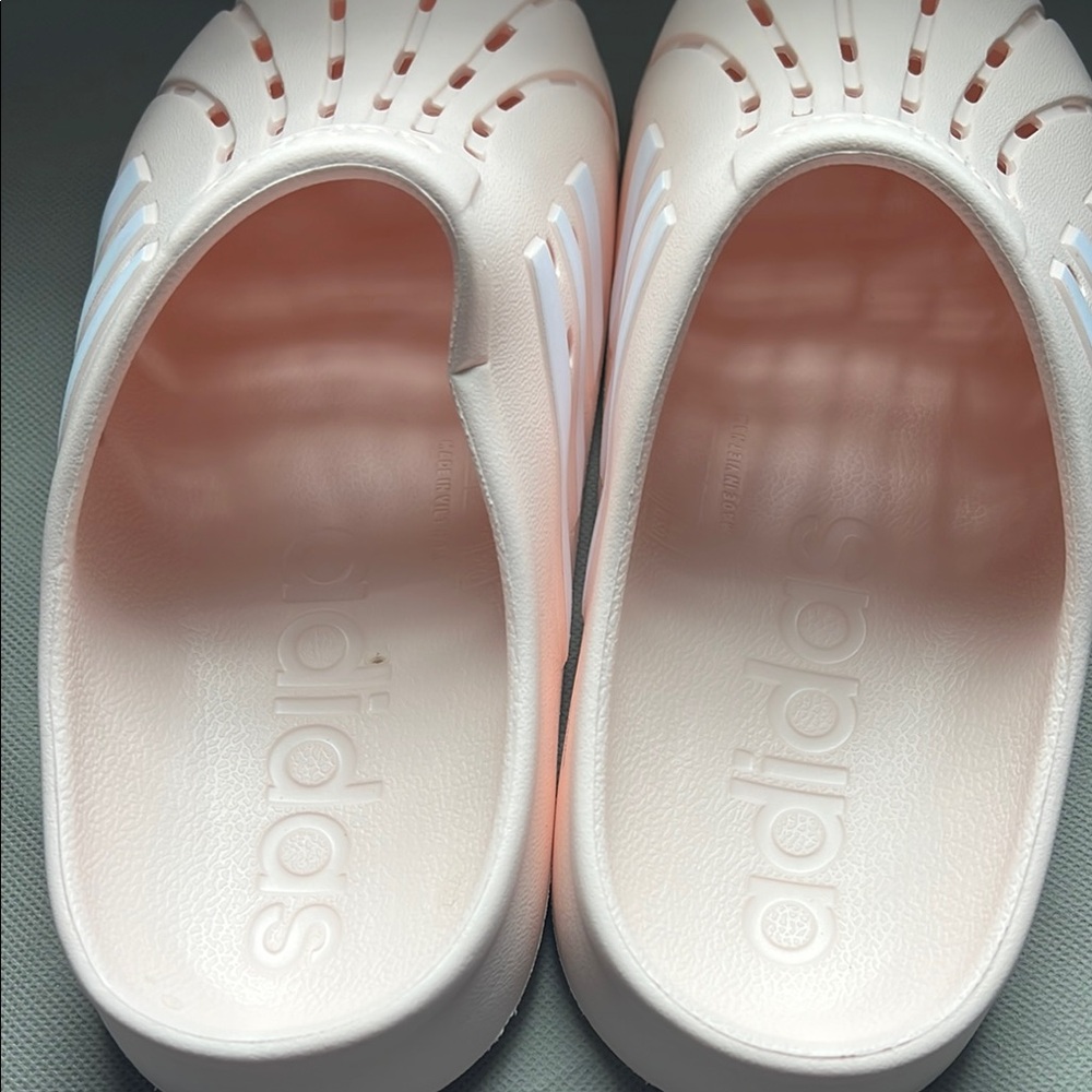 Adidas Pink and White Slippers with Ventilated Design - Picture 9 of 10